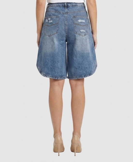 
Bermuda Shorts w/ Open Side Overlay in MEDIUM WASH view 2