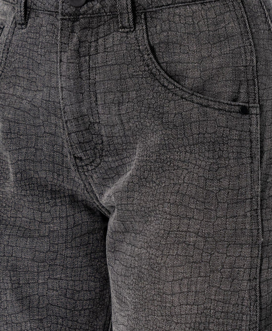 
Croc Print Barrel Jeans in WASHED BLACK view 2