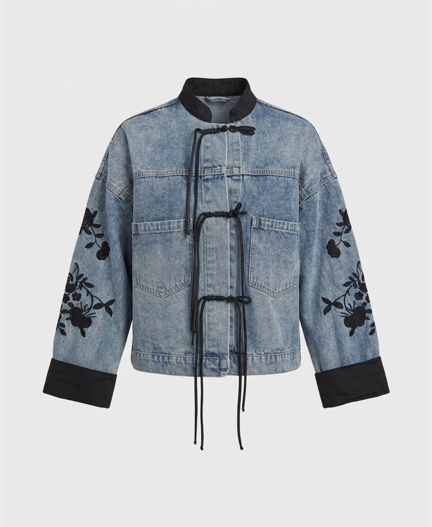Embroidered Denim Jacket – FOX'S - Online