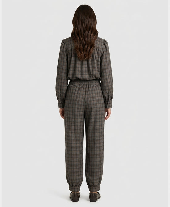 
Plaid Bubble Top & Pants Set- 2 Pc Set in GREY/BROWN view 2