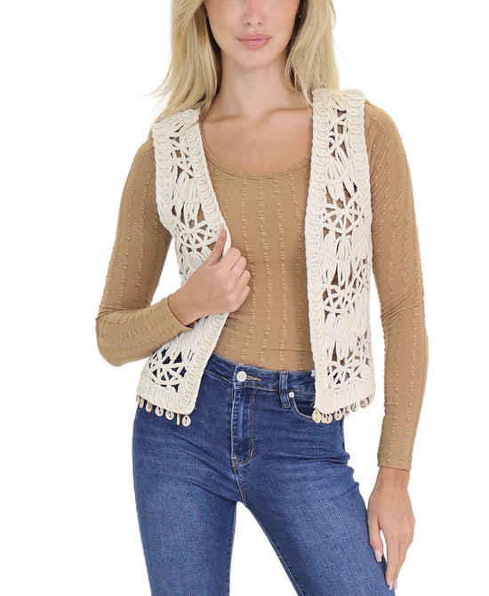 Crochet Vest w/ Shell Detail view 