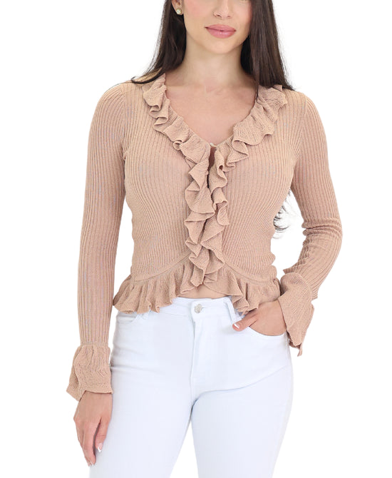 Ruffle Knit Top view 