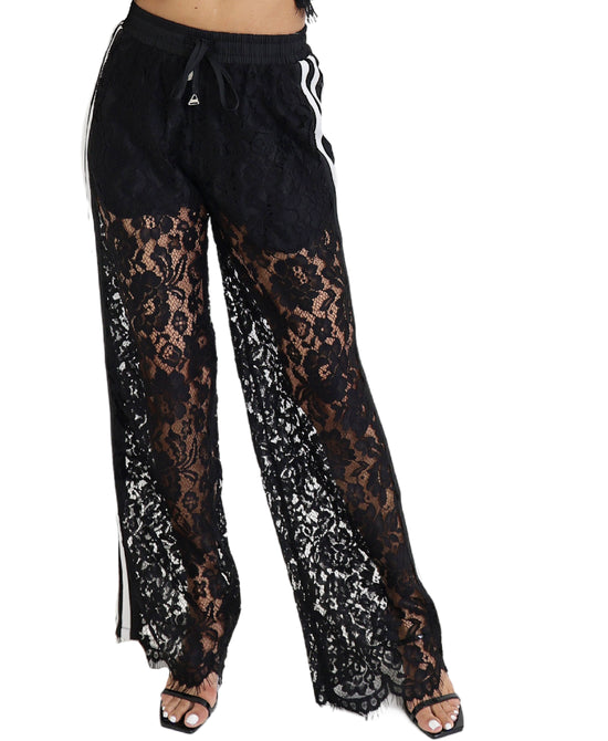 Sheer Lace Pants w/ Stripe Side Detail view 