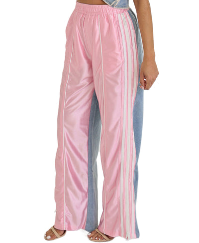 Satin Pant w/ Denim Trim image 1