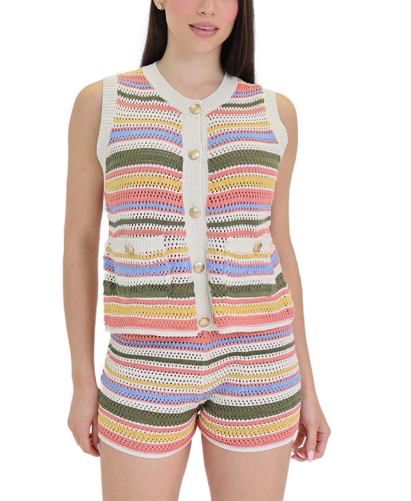 Crochet Top & Shorts Set- 2 Pc Set view 1