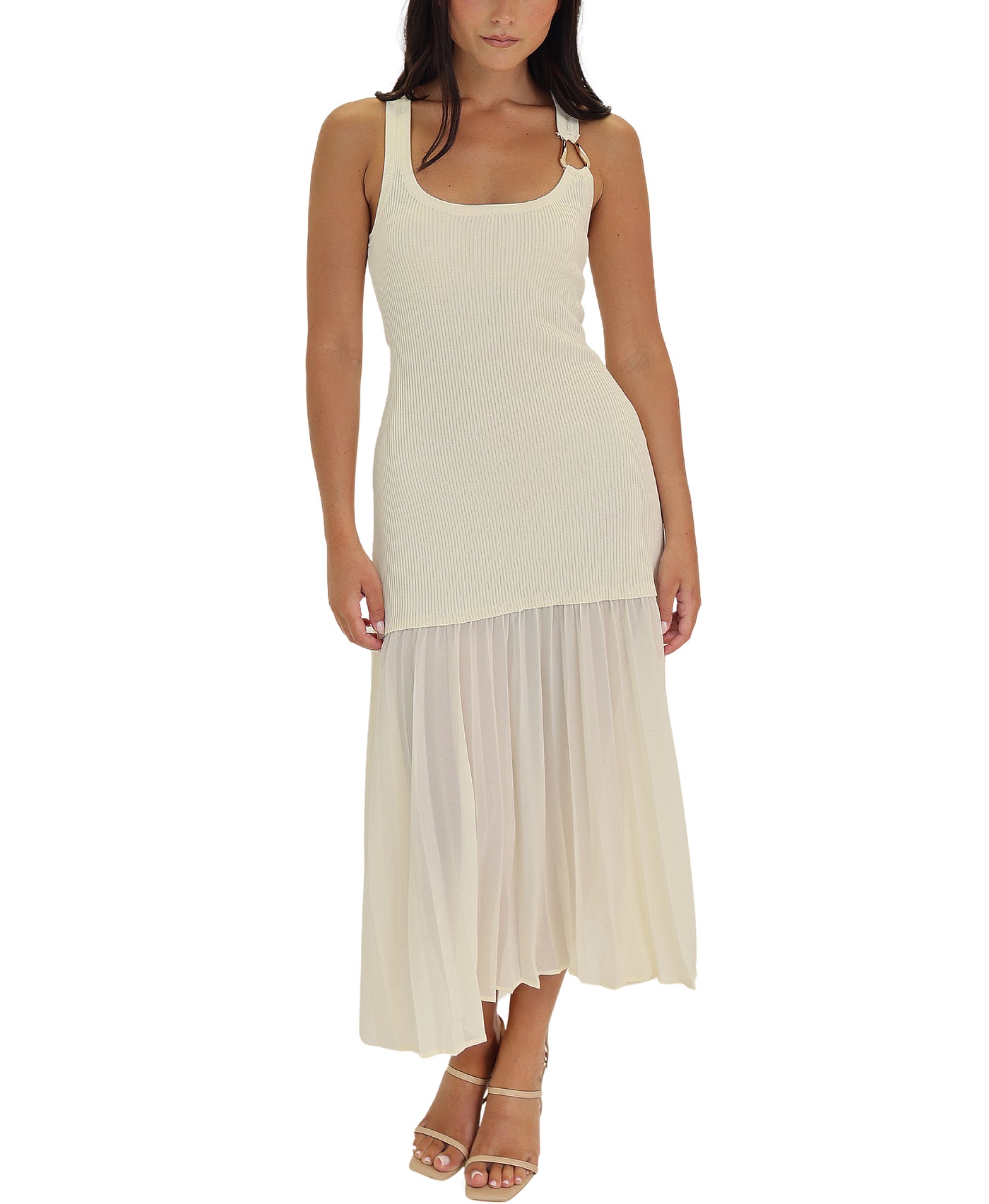 Knit Ribbed Dress w/ Gold Hardware view 1