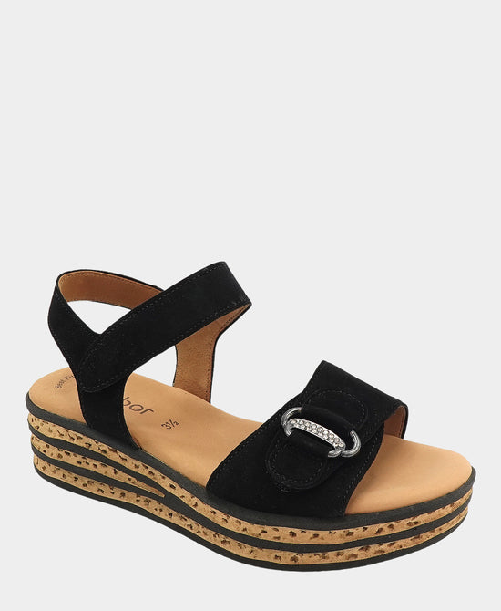 Suede Platform Sandal w/ Buckle view 1