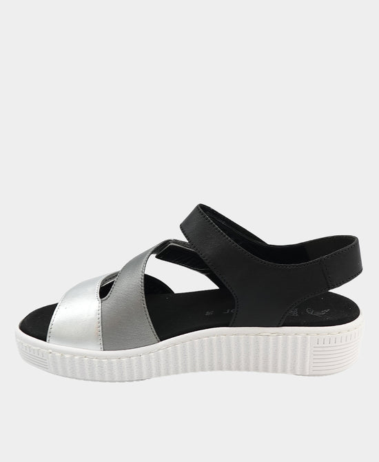 Leather Metallic Wedge Sandal view 2