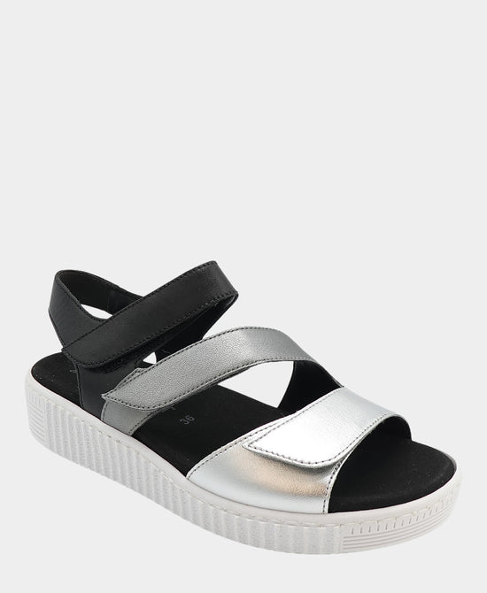 Leather Metallic Wedge Sandal view 1