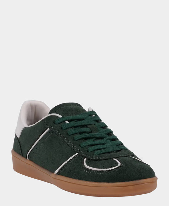 
Faux Suede Lace Sneaker in GREEN view 1