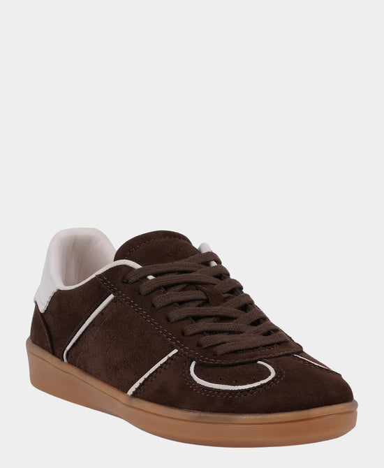 
Faux Suede Lace Sneaker in BROWN view 1