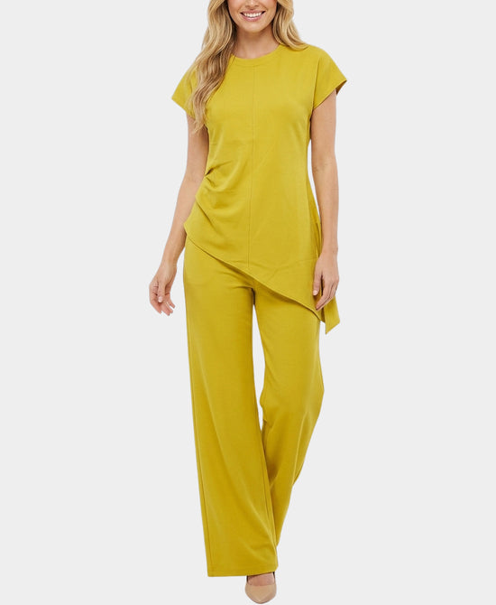 
Asymmetrical Top & Pants - 2 Pc Set in MUSTARD view 1