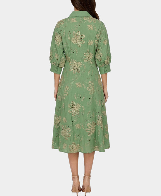 Floral Eyelet Midi Dress view 2