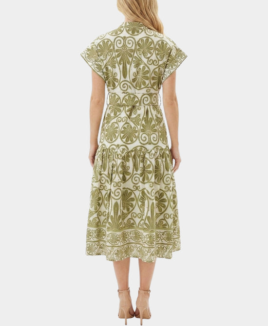 
Printed Midi Dress in OLIVE view 2