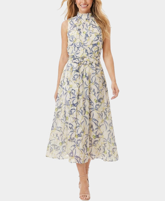 
Floral Print Midi Dress in WHITE MULTI view 1