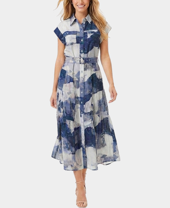 
Printed Midi Dress in BLUE view 1