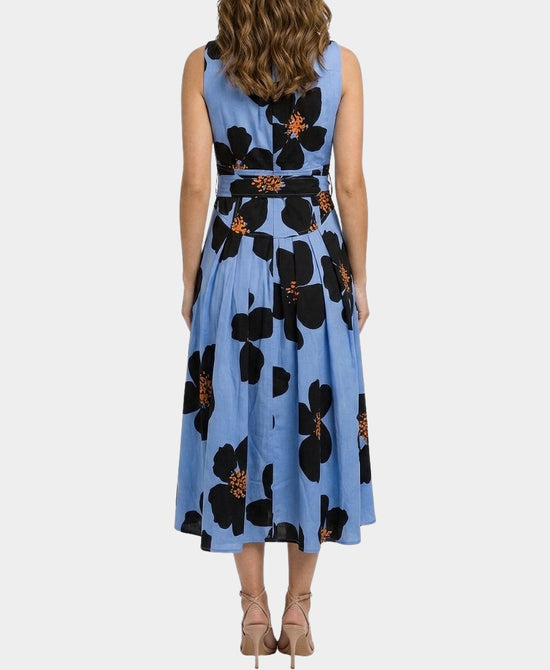 
Floral Print Midi Dress in BLUE MULTI view 2
