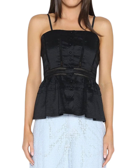 Solid Top w/ Crochet Trim view 
