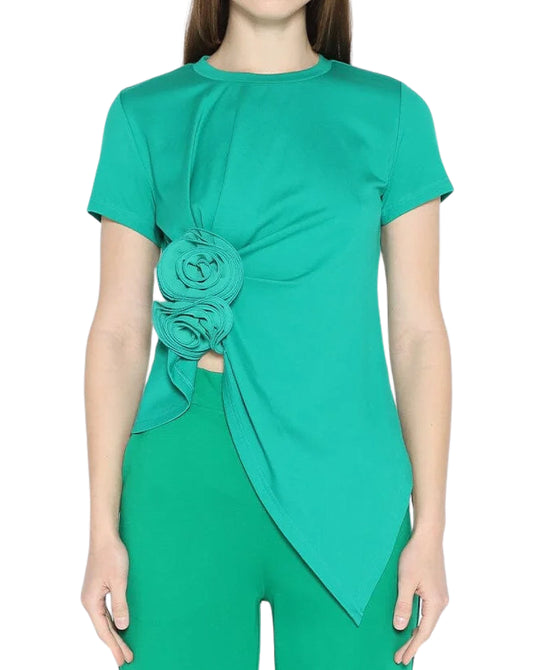 Asymmetrical Top w/ Flower view 