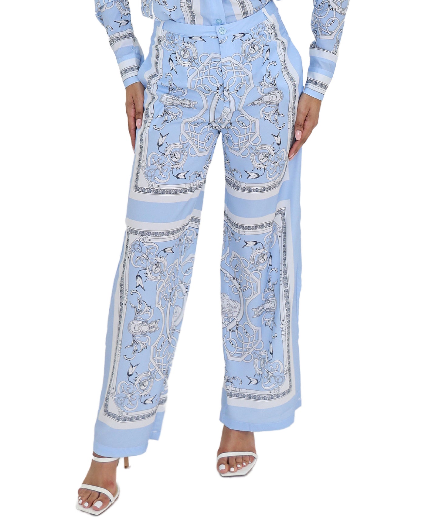 Printed Wide Leg Pants view 1