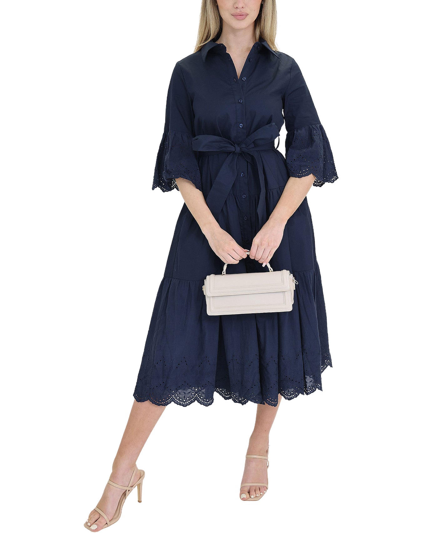 Midi Dress w/ Eyelet Trim view 1
