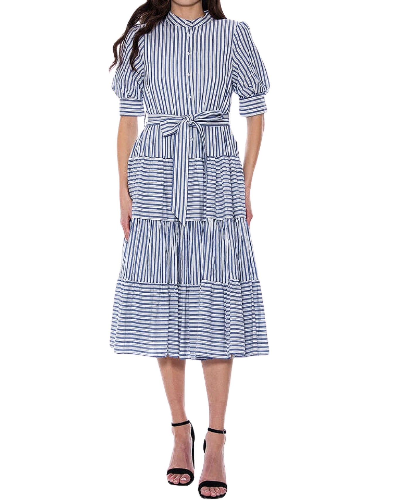 Striped Midi Dress view 1