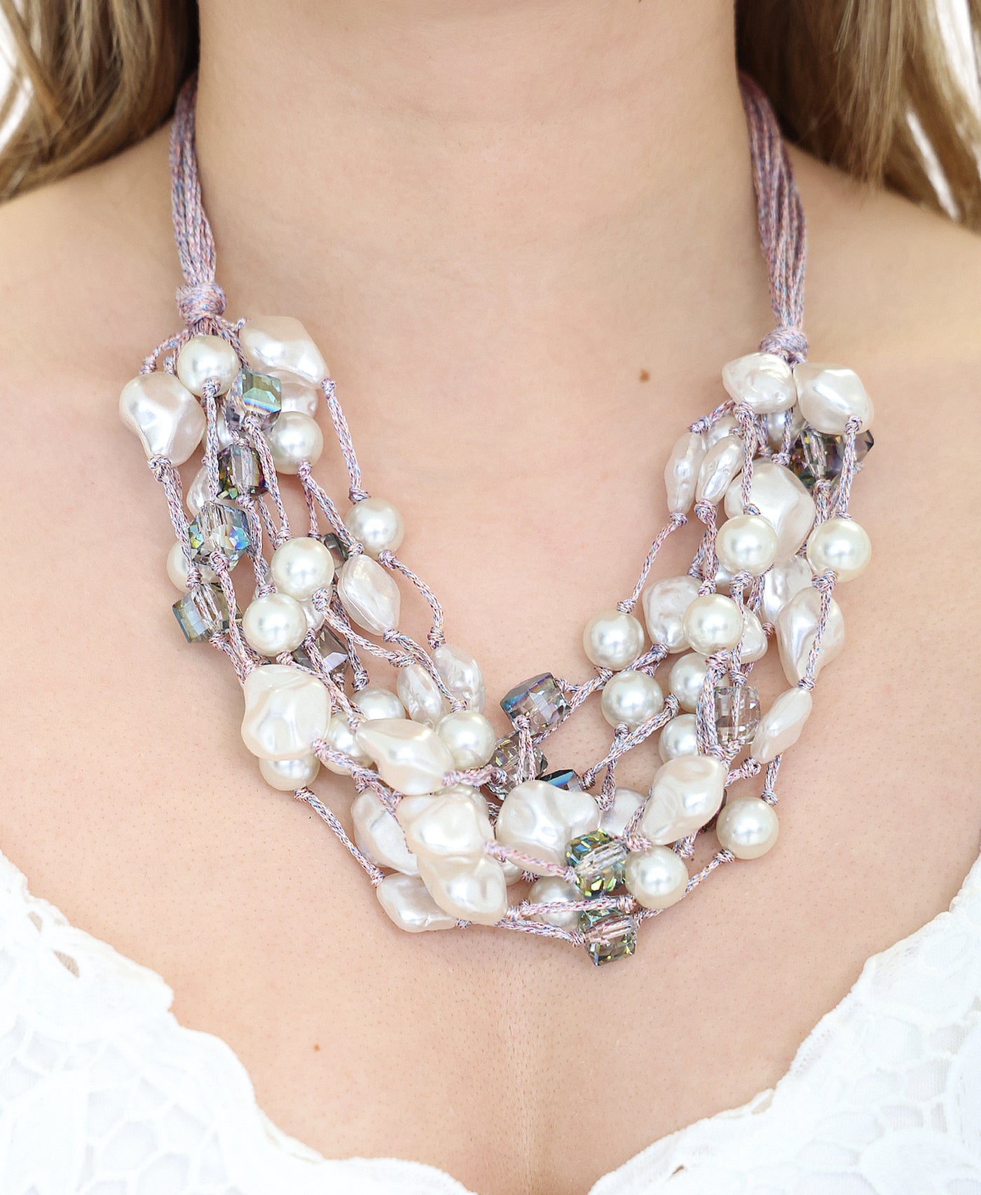 Fresh Water Pearl Beaded Necklace view 1