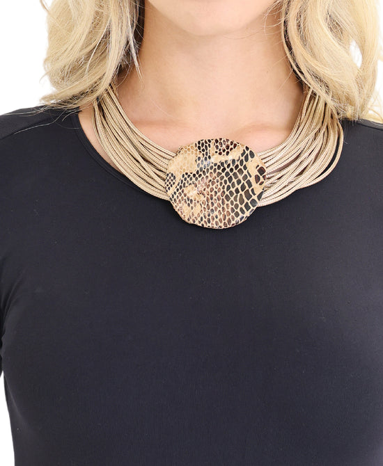 Leopard Print Cord Necklace view 