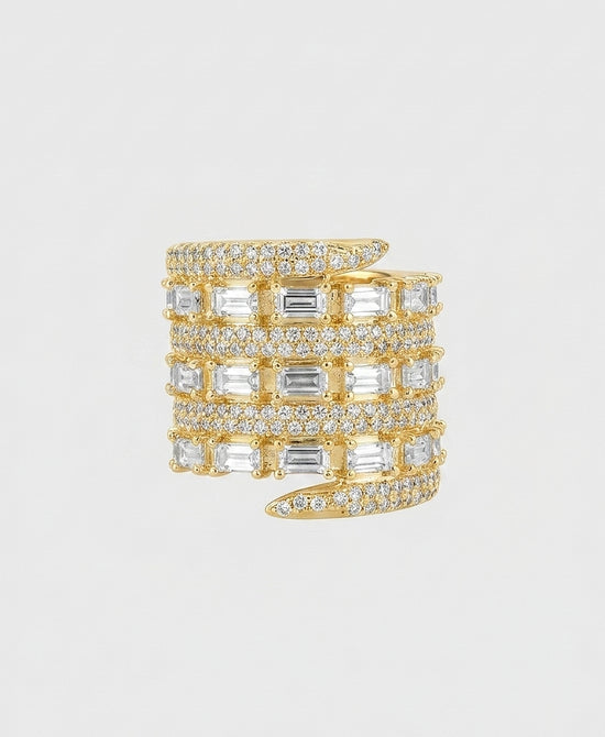 
Cubic Zirconia Wide Band Ring in GOLD view 2