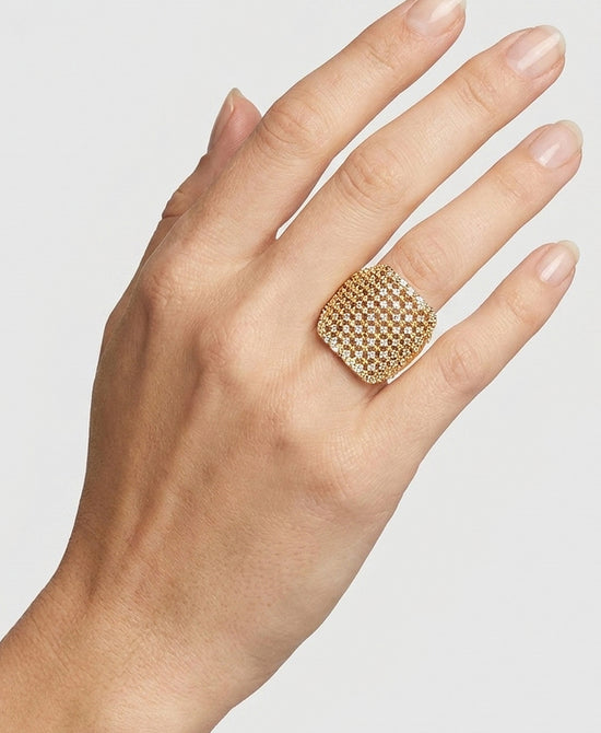 
Cubic Zirconia Statement Ring in GOLD view 1
