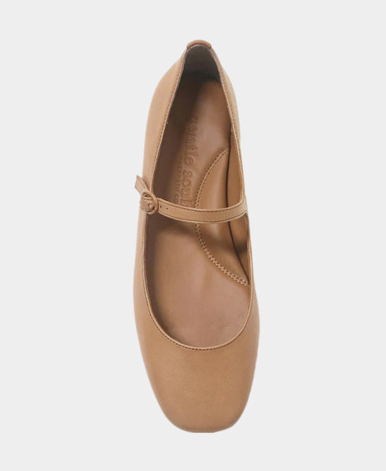 
Leather Buckle Ballet Flat in CAMEL view 2