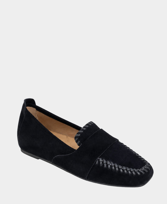 
Suede Braid Detail Loafer in BLACK view 1