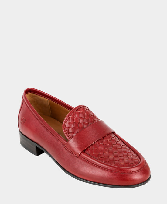
Leather Woven Loafer in RED view 1