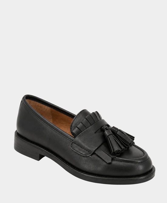 
Leather Fringe Loafer w/ Tassel in BLACK view 1