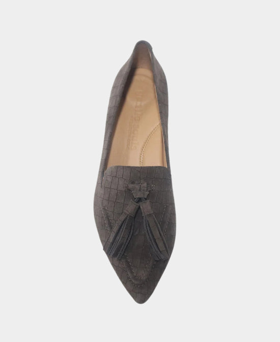 
Embossed Suede Tassel Pump in CHOCOLATE view 2