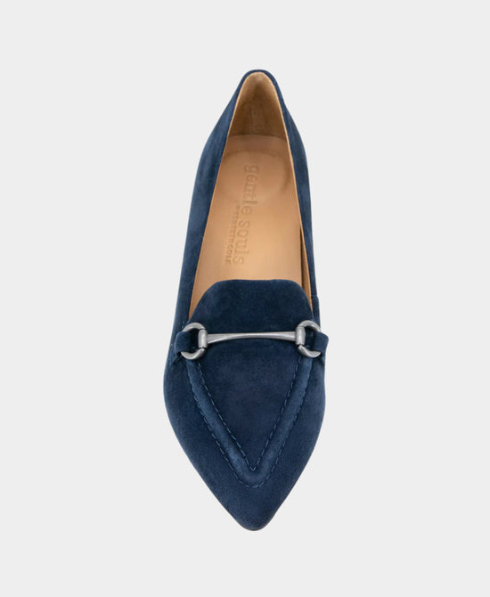 
Suede Loafer Slingback Pump in NAVY view 2