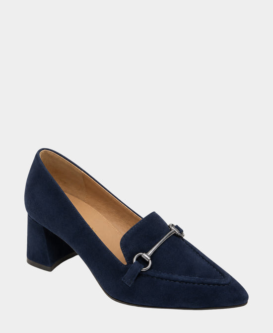 
Suede Loafer Slingback Pump in NAVY view 1
