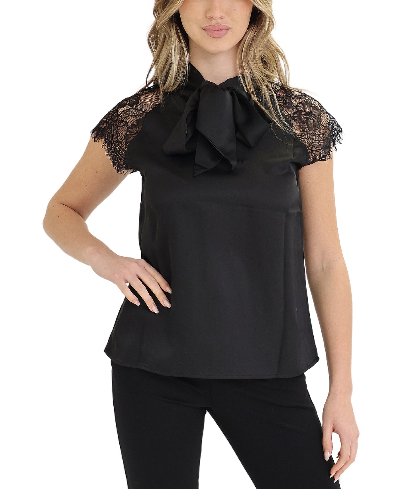 Blouse w/ Lace Sleeves view 1