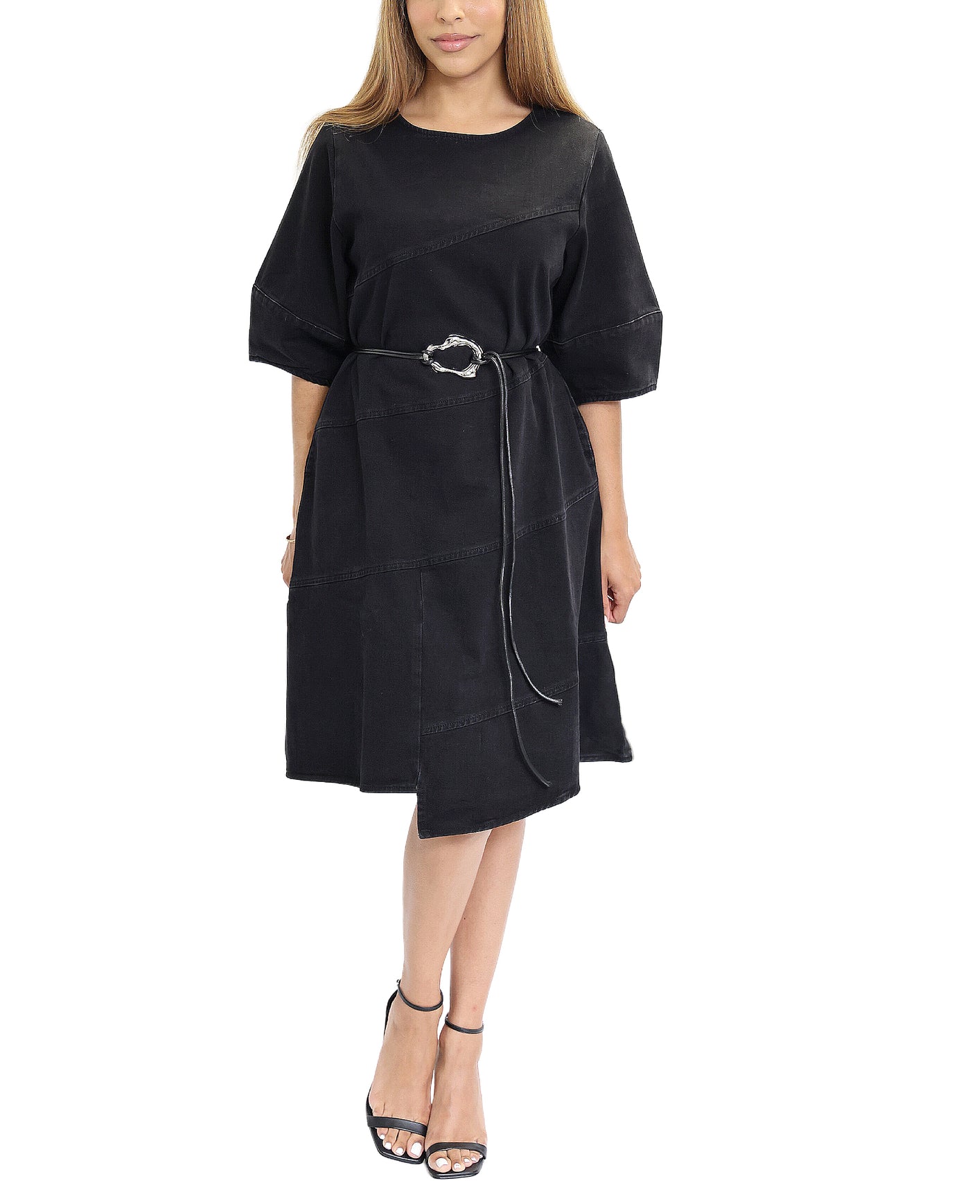 Denim Dress w/ Belt image 1
