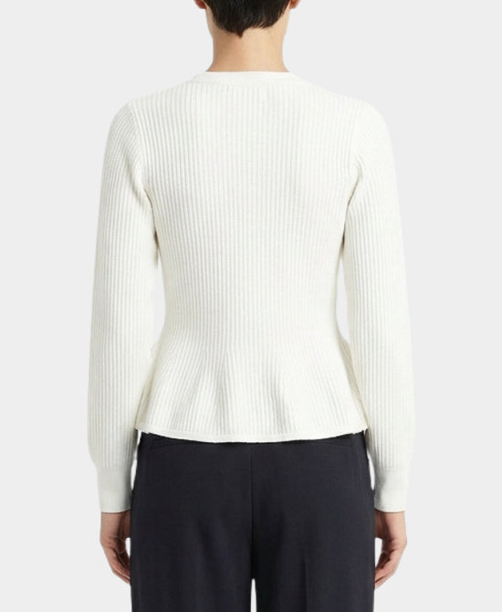 Knit Ribbed Peplum Sweater view 2