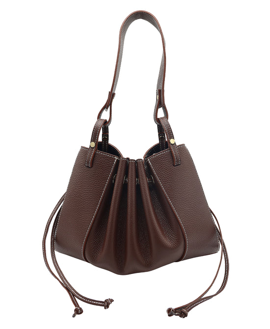Faux Leather Accordion Handbag view 