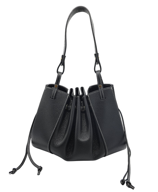 Faux Leather Accordion Handbag view 