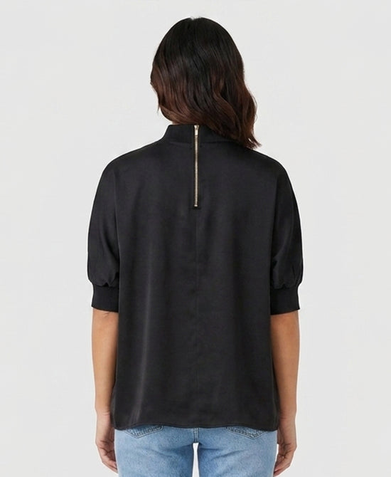 
Mock Neck Blouse in BLACK view 2