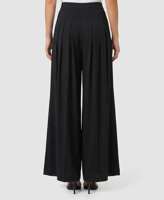 
Pleated Wide Leg Metallic Pants in BLACK view 2