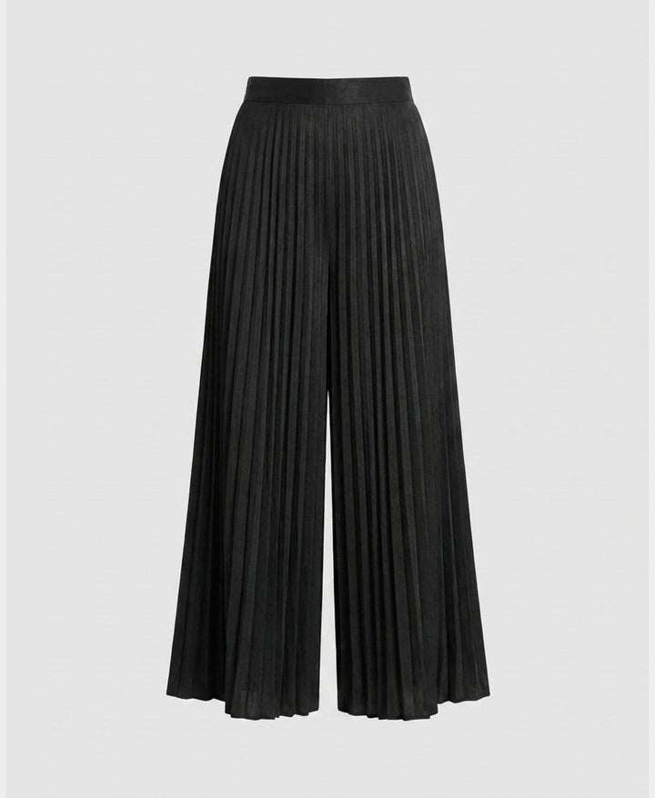 Pleated Wide Leg Metallic Pants – FOX'S - Online