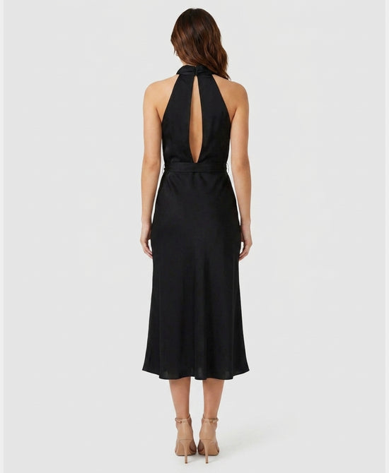 
Cowl Neck Midi Dress in BLACK view 2