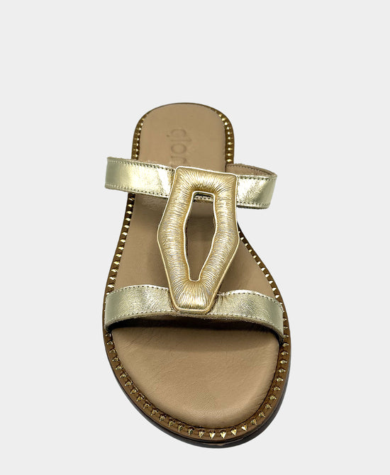 
Leather Metallic Sandal in GOLD view 2