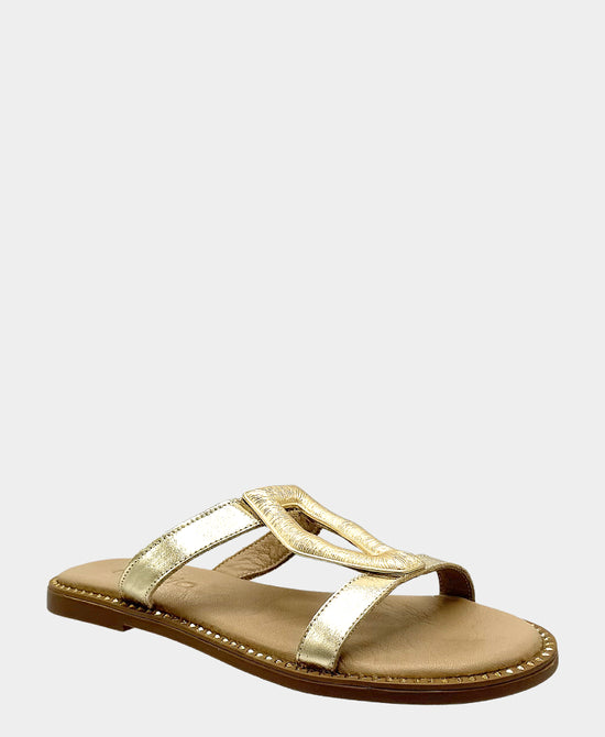 
Leather Metallic Sandal in GOLD view 1