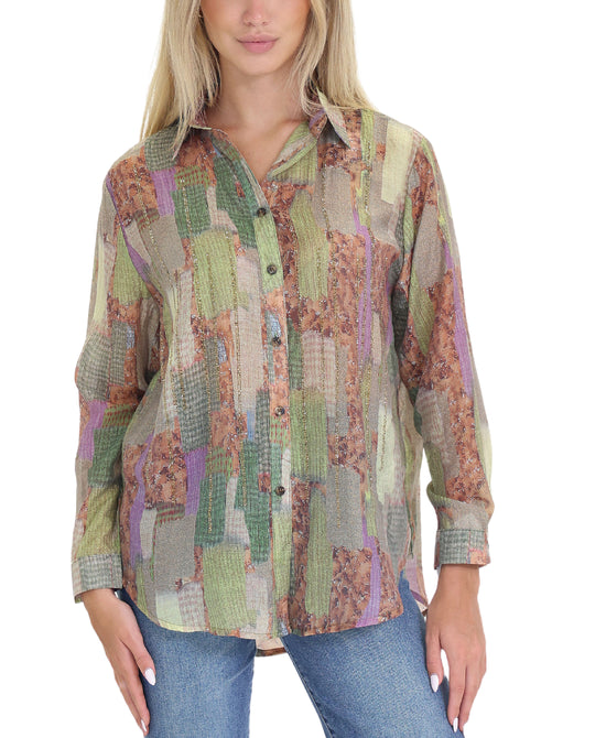 Printed Blouse w/ Sequins view 