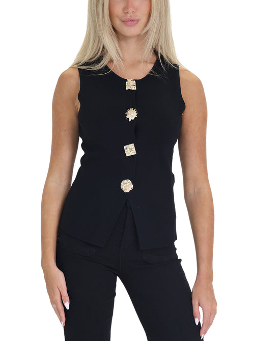 Sweater Vest w/ Gold Buttons view 